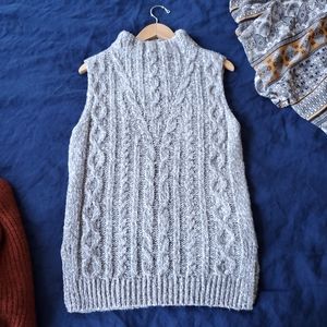 Topshop sleeveless cable-knit sweater